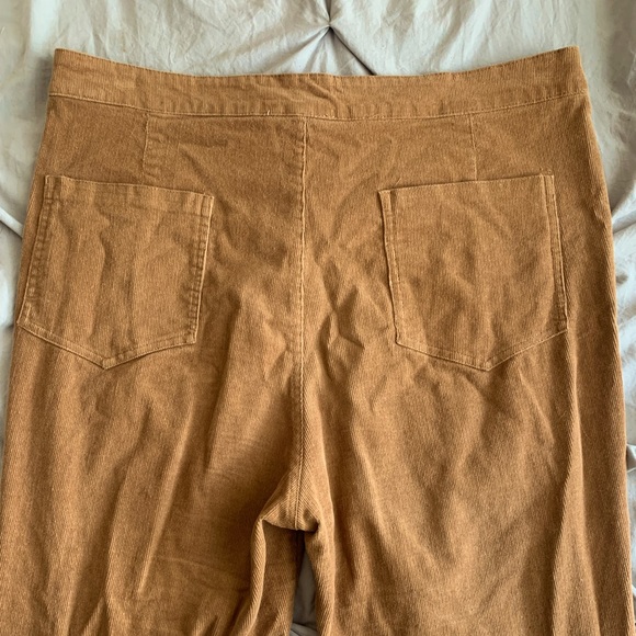 Fashion On Earth Boho Wide Leg Corduroy Pants Brown Bohemian Bell Bottoms - Picture 3 of 7